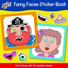 Galt - Carte cu abtibilduri Funny Faces Sticker Book
